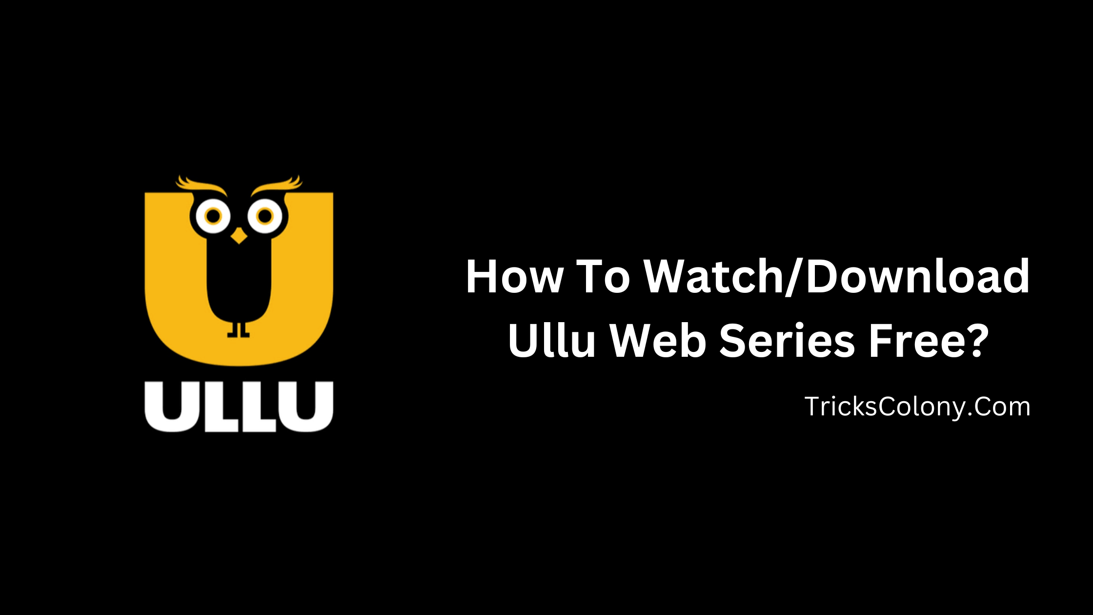 How To Watch/Download Ullu Web Series Free